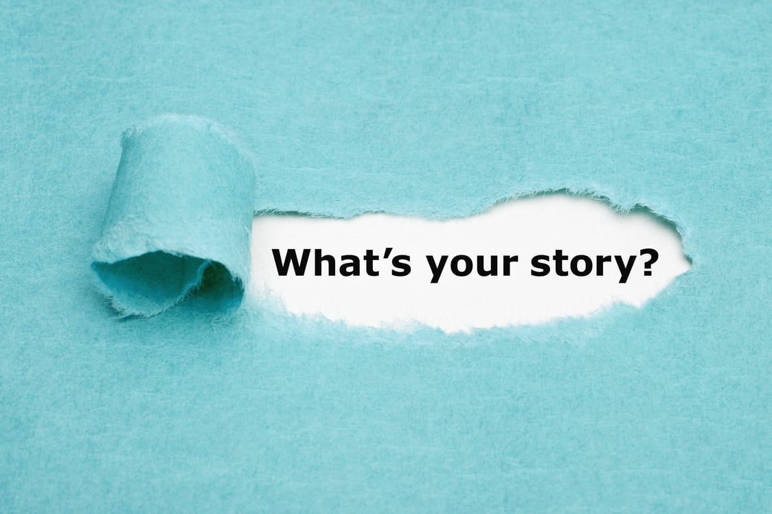 What Is Your Story Blue Paper Concept